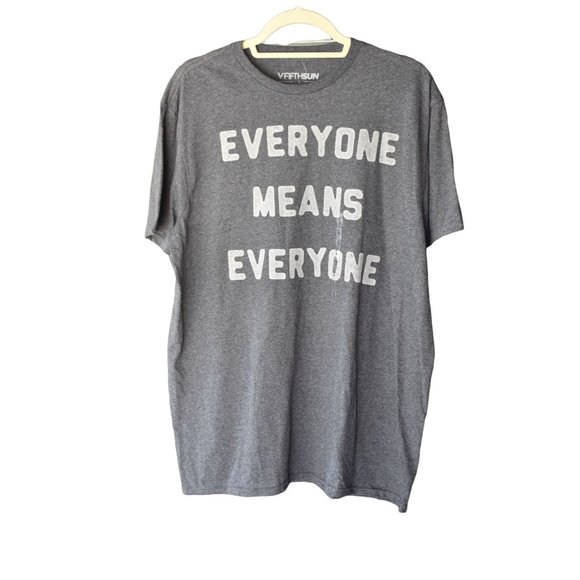 New With Tags!!! Fifth Sun Grey "Everyone" Tee L - Picture 1 of 5